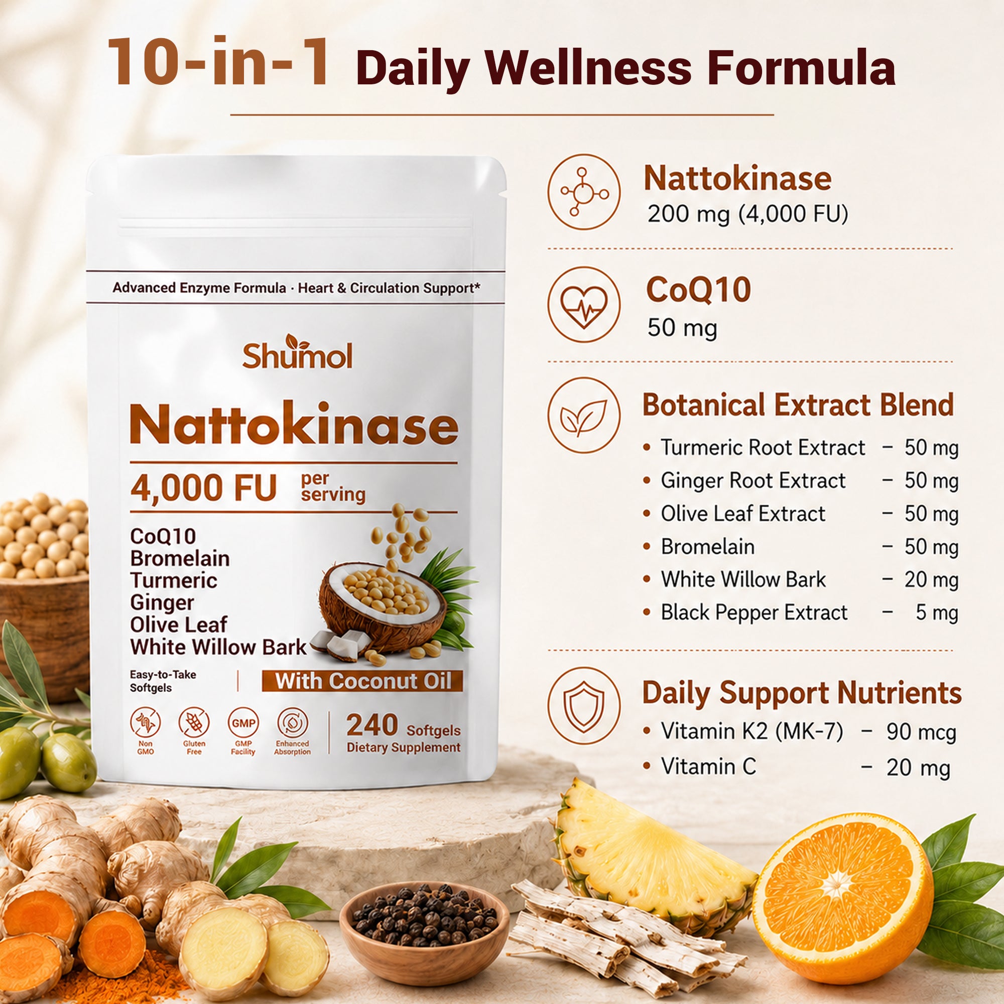 Nattokinase Supplement softgel