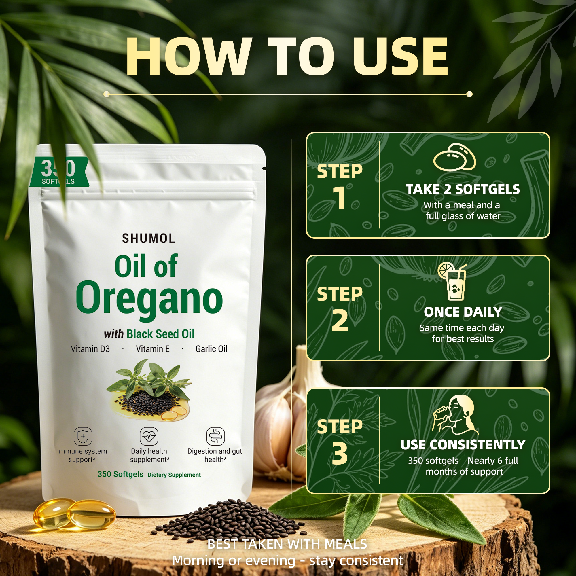 Oil of Oregano Softgels with Black Seed Oil